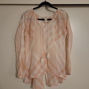 Sundance Cream Pink Long Sleeve Boho Blouse